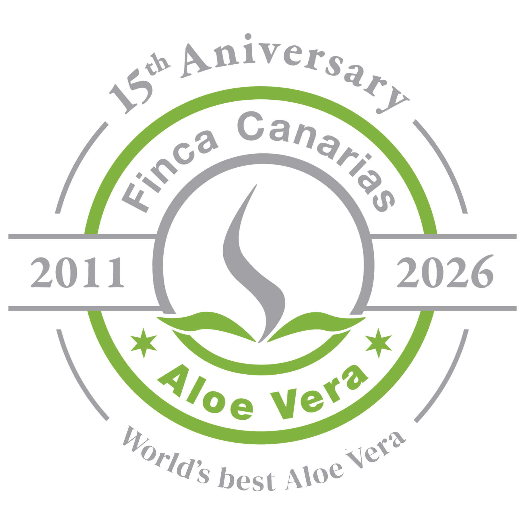 Logo 15º Aniversario Finca Canarias Aloe Vera